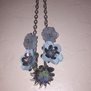 Blue floral necklace